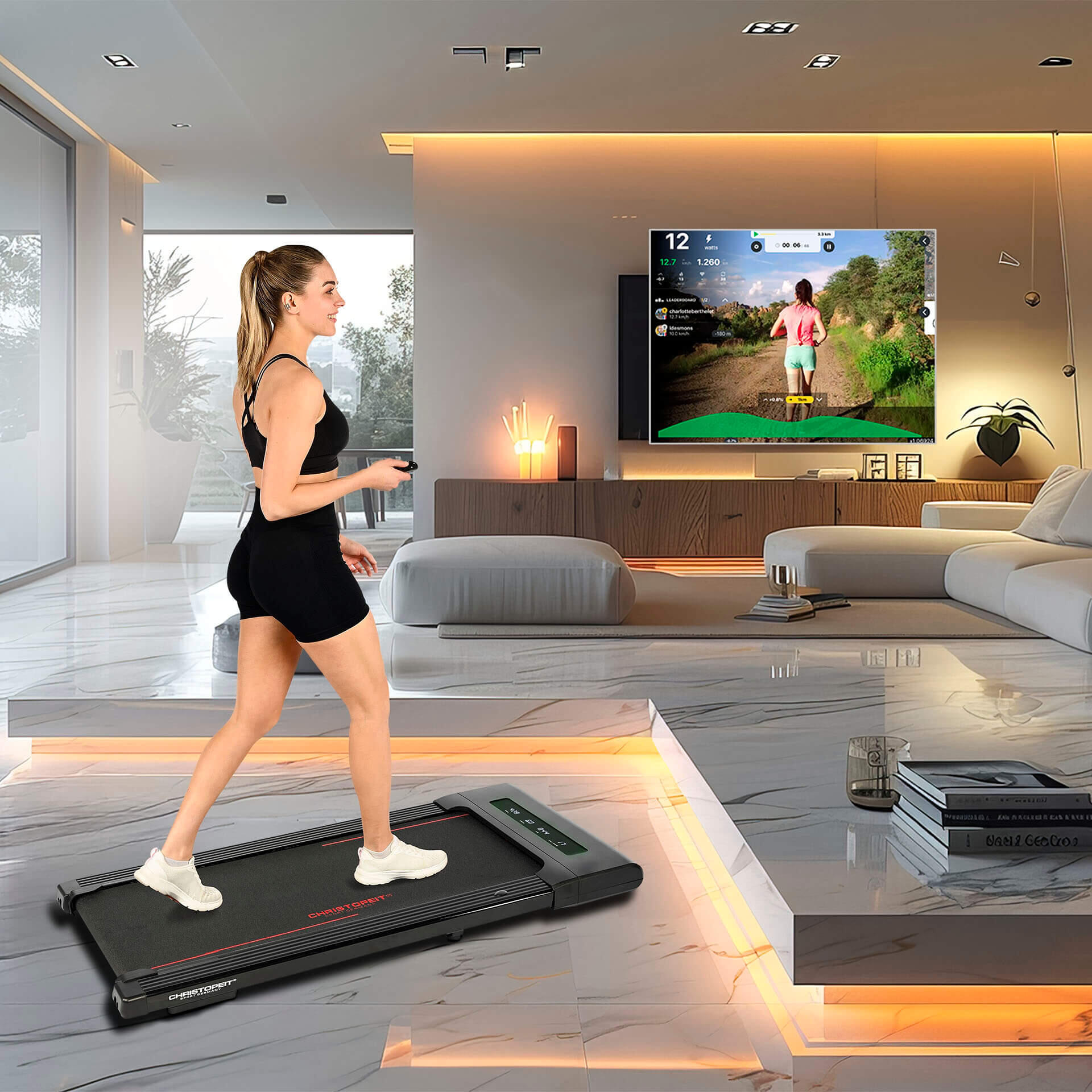 Tapis de marche - Walking Pad - jusqu'à 6 km/h - Bluetooth - en pente - 4.1 7/8
