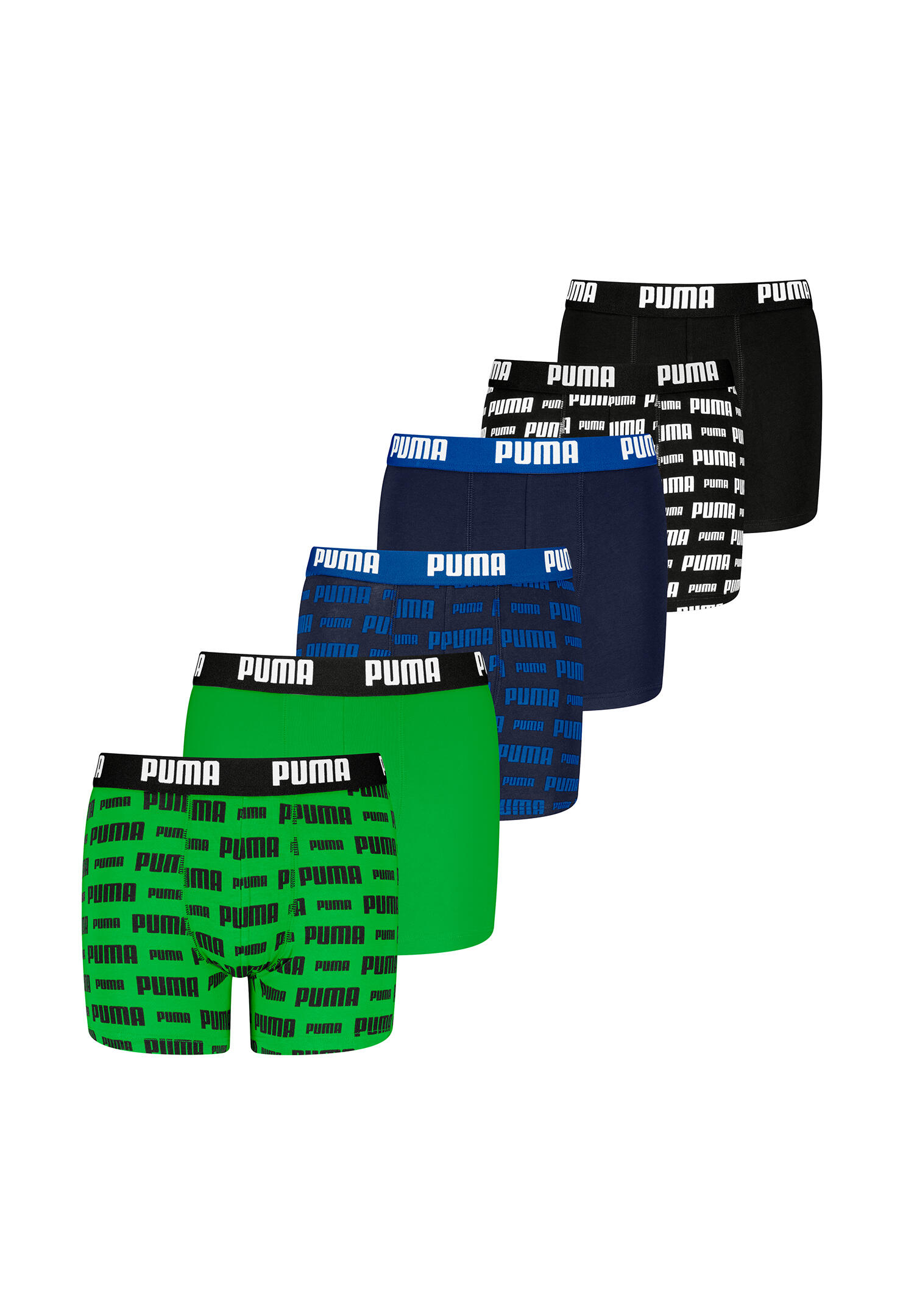 PUMA Puma Boxershorts für Kinder weicher Bio-Baumwollstretch Unterwäsche 6 er Pack