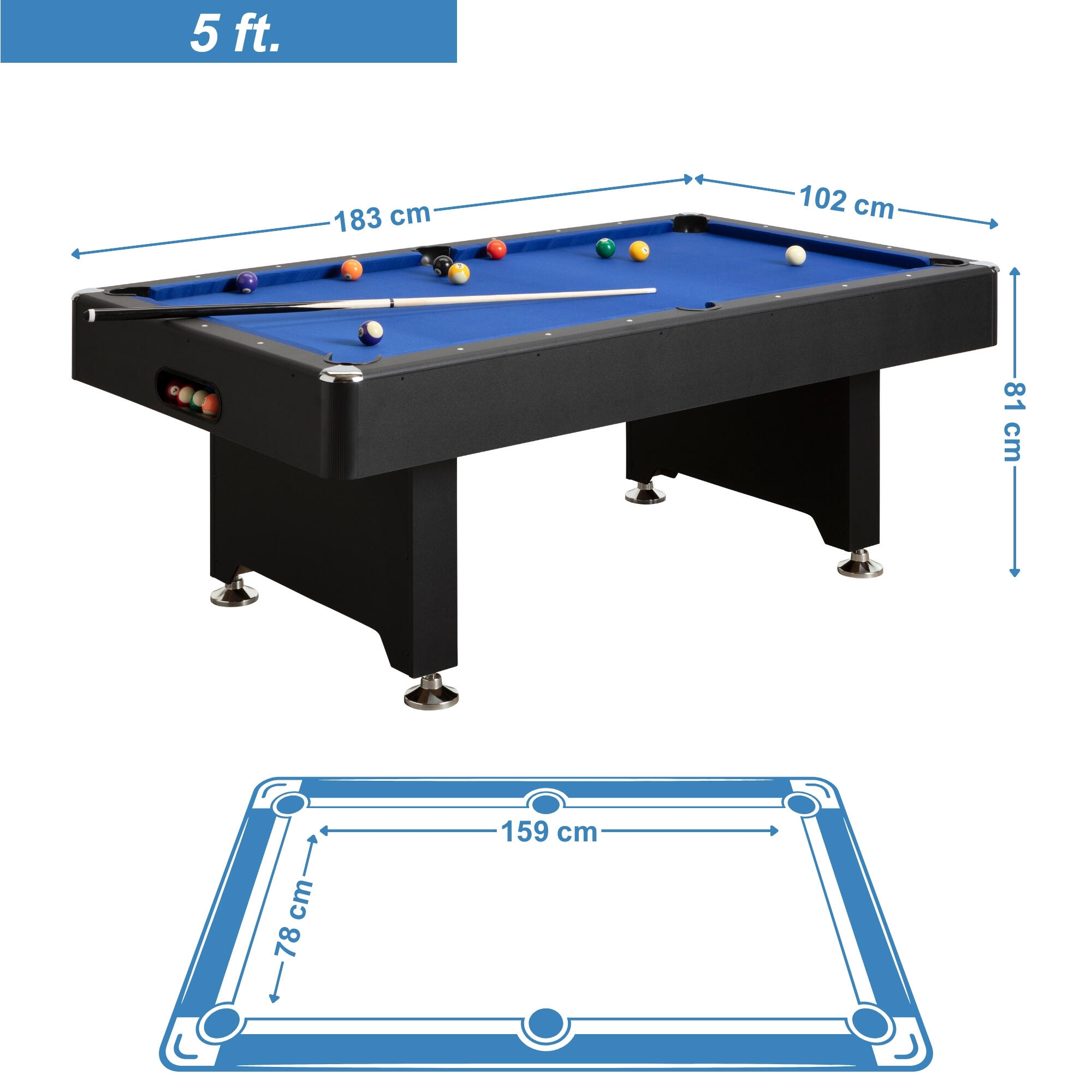 Tavolo da biliardo "Transfer" 5ft + accessori 6/7