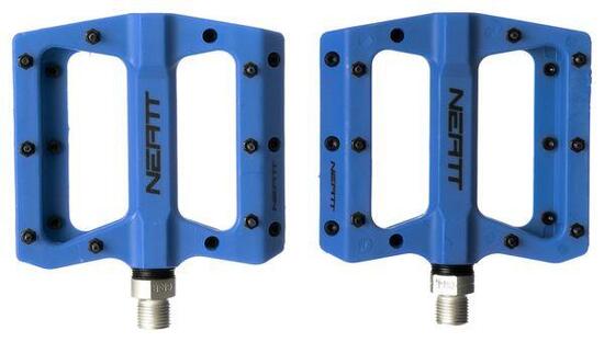 Paar di Pedali Flat NEATT Nylon Composite 8 Perni Blu