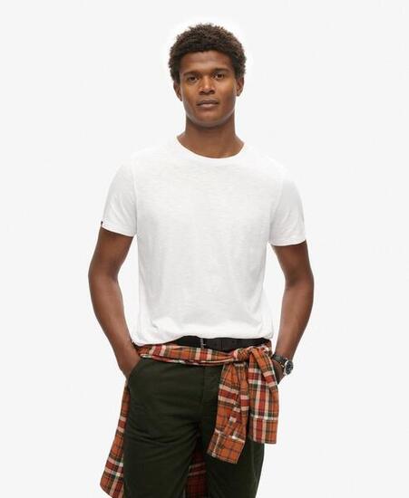 Rundhals-T-Shirt aus Slub-Baumwolle