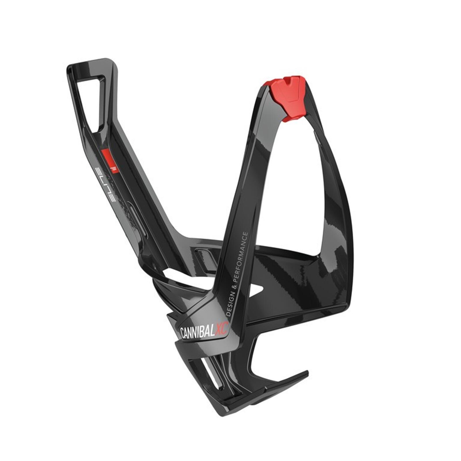 Elite Trinkflaschenhalter Cannibal XC Elastomer-Gummi, schwarz glanz/rot 1/1
