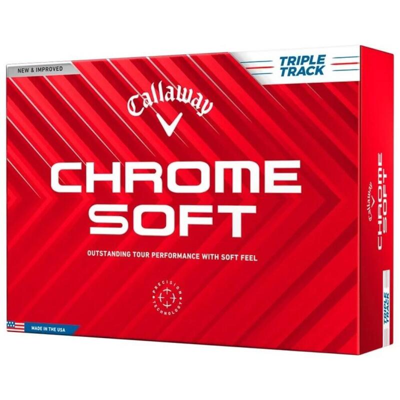 Boite de 12 Balles de Golf Callaway Chrome Soft Triple Track Blanche