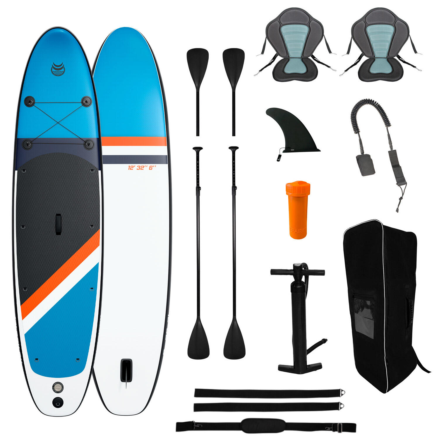 SIMPLE PADDLE Paddle Hinchable TWO 12' (366 x 81 x 15 cm) completo para 2 personas