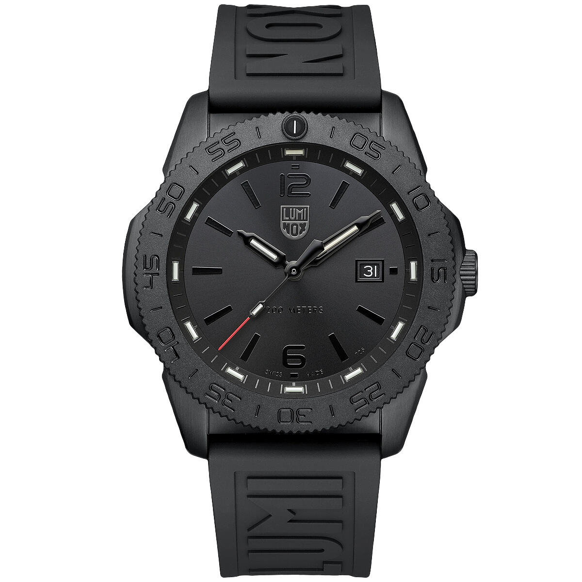 送料無料ルミノックス パシフィック ダイバー 44mm ブラック イエローラバー スイスクォーツ ウォッチ 3121.BO.GF並行輸入 ルミノックス パシフィックダイバー 44mm ブラック＆レッドラバー