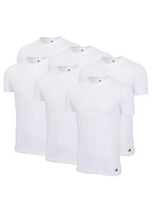 adidas Crew Neck T-Shirt Herren Unterhemd Rund Ausschnitt Baumwolle 6er Pack