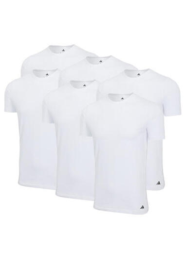 adidas Crew Neck T-Shirt Herren Unterhemd Rund Ausschnitt Baumwolle 6er Pack