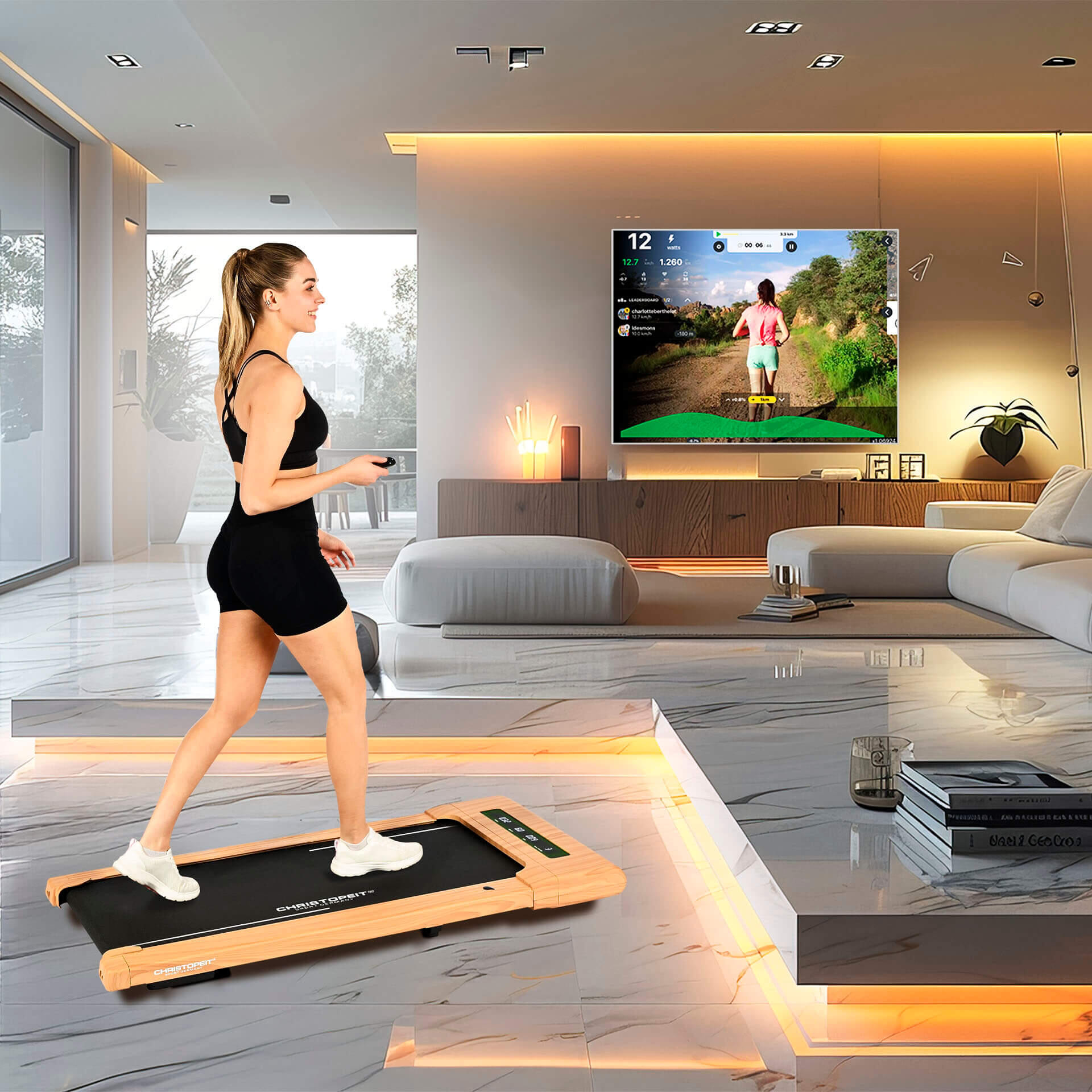 Walking Pad mit Steigung - bis 6 km/h - LED - Bluetooth - Fernbed. - 4.2 11/13