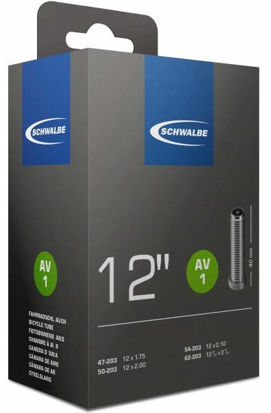 Schwalbe AV1 Binnenband 12 inch met Auto Ventiel - Hoogwaardige Kwaliteit 2/2