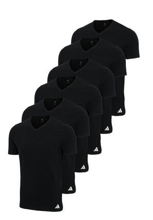 6 er Pack adidas V-Neck T-Shirt Herren V-Ausschnitt Baumwolle