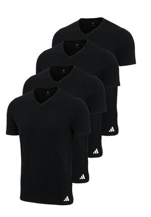 4 er Pack adidas V-Neck T-Shirt Herren V-Ausschnitt Baumwolle
