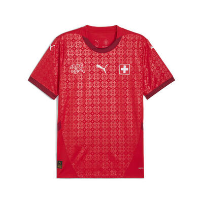 Maglia gara Home Nazionale femminile Svizzera 2025 da uomo PUMA Red Dark Crimson
