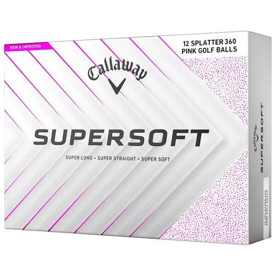 Caja de 12 bolas de golf Callaway Supersoft Splatter 360