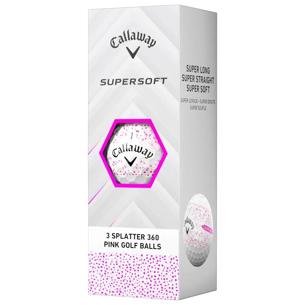 Caja de 12 bolas de golf Callaway Supersoft Splatter 360 2/4
