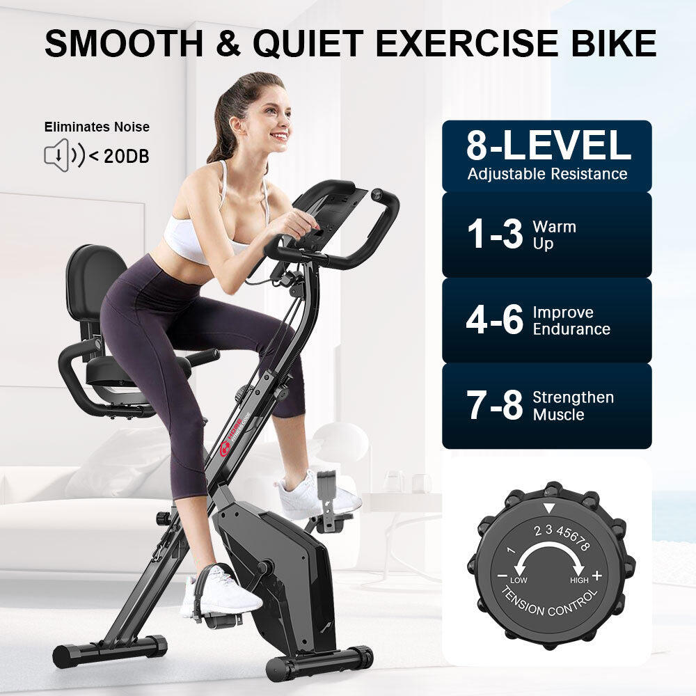 Magnetic Exercise Bike with Resistance Bands & LCD Display 2/7