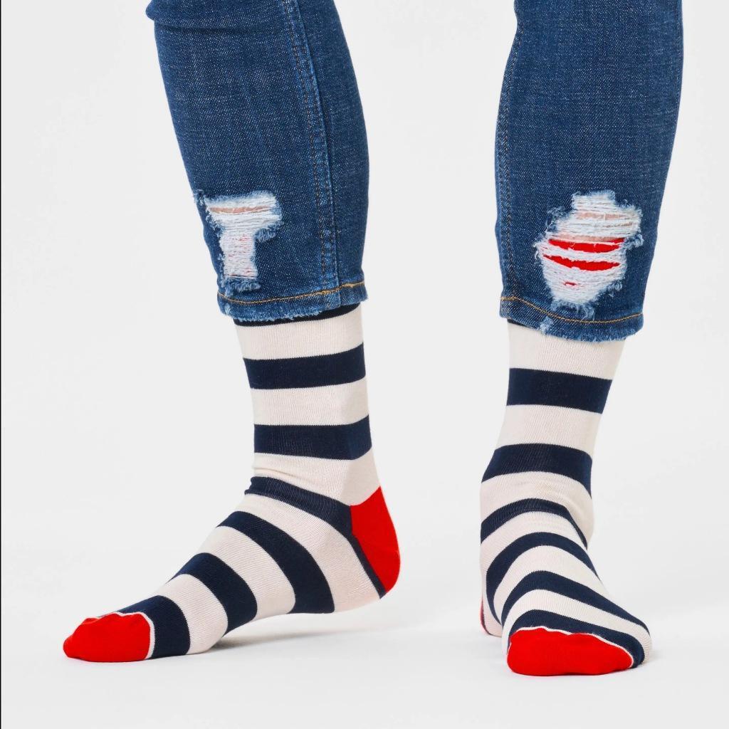 Meias Happy Socks Modelo Stripe Cor Azul 4/5
