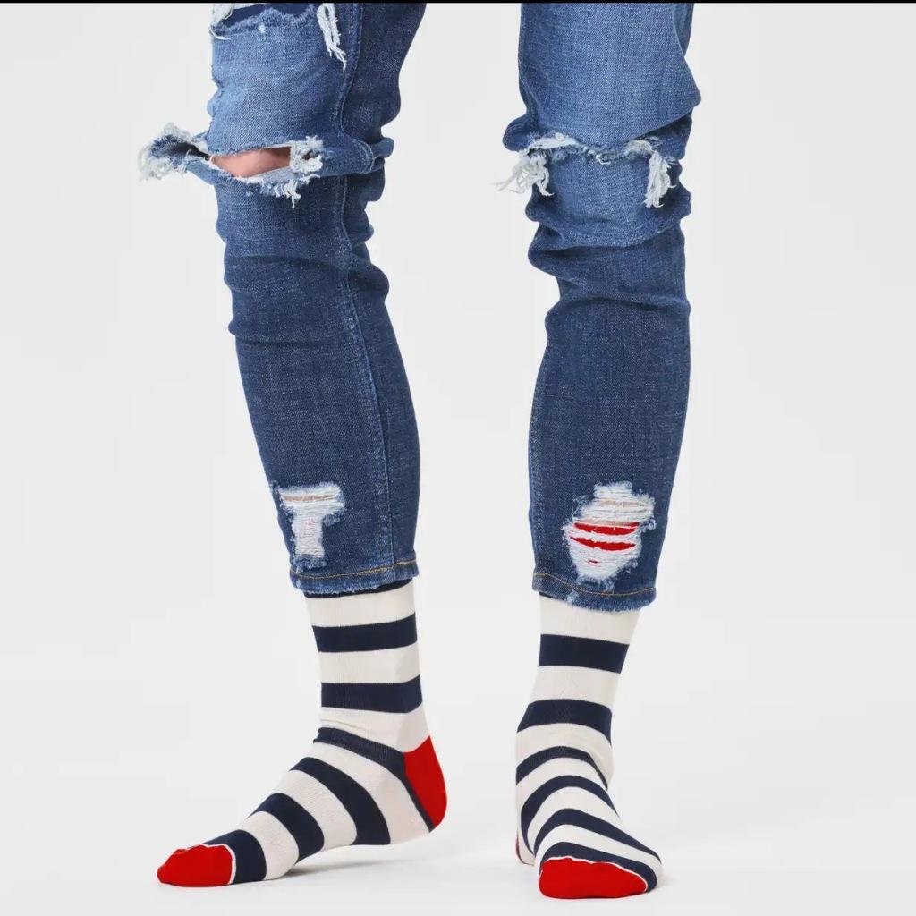 Meias Happy Socks Modelo Stripe Cor Azul 2/5