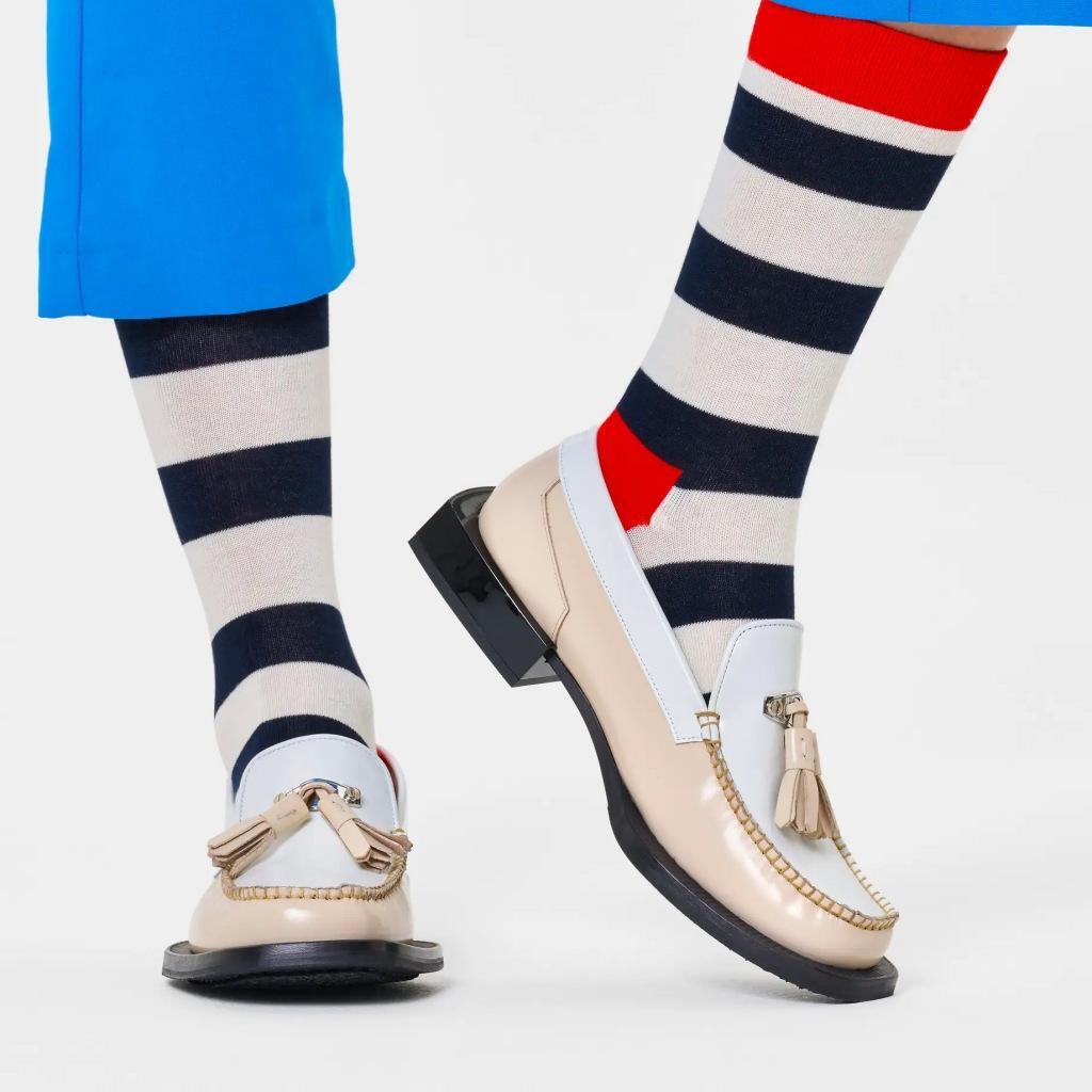 Meias Happy Socks Modelo Stripe Cor Azul 3/5