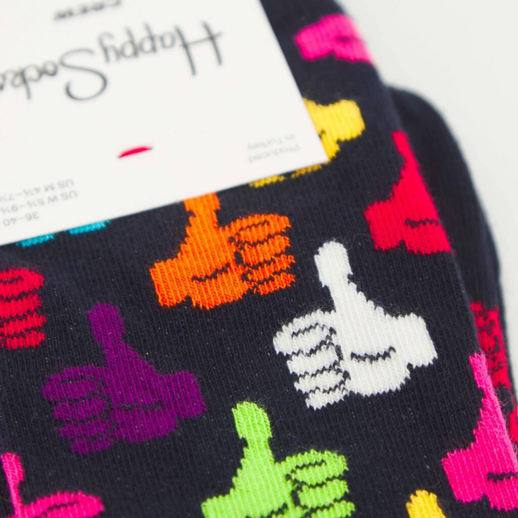Meias Happy Socks Modelo Thumbs Up Sock Cor Preto 4/5