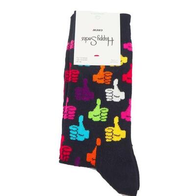 Sokken happy socks model thumbs up sock kleur zwart