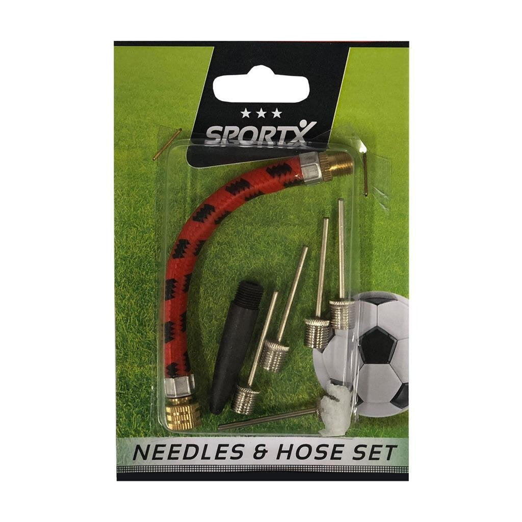 SPORTX Sportx Ballpumpenzubehör Set mit 4 Nadeln, Adapter und Schlauch