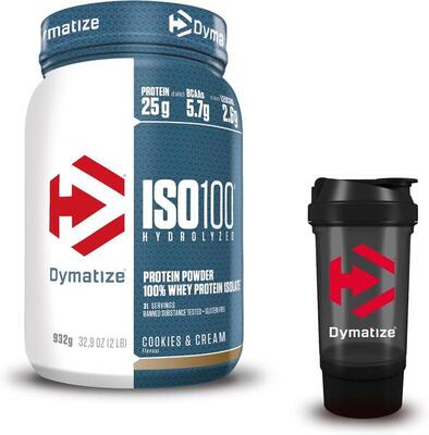 ISO 100 Hydrolyzed + Shaker 932g Cookies & Cream