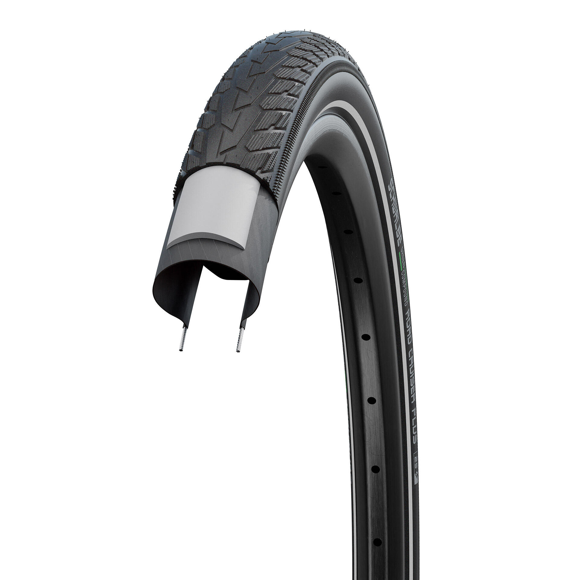 Opona sztywna Schwalbe Road Cruiser Plus 28x1,60 Hs484 Active Punctureg, Twinski 3/4