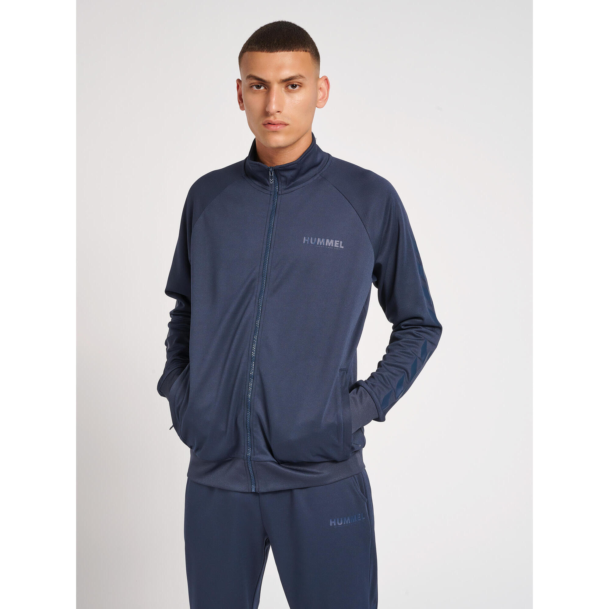 Hummel - Fermeture Éclair Zip Combinaison Hmllegacy Mode De Vie Homme Hummel - Sweat-shirt - Bleu|vert - 42 M/l - Decathlon