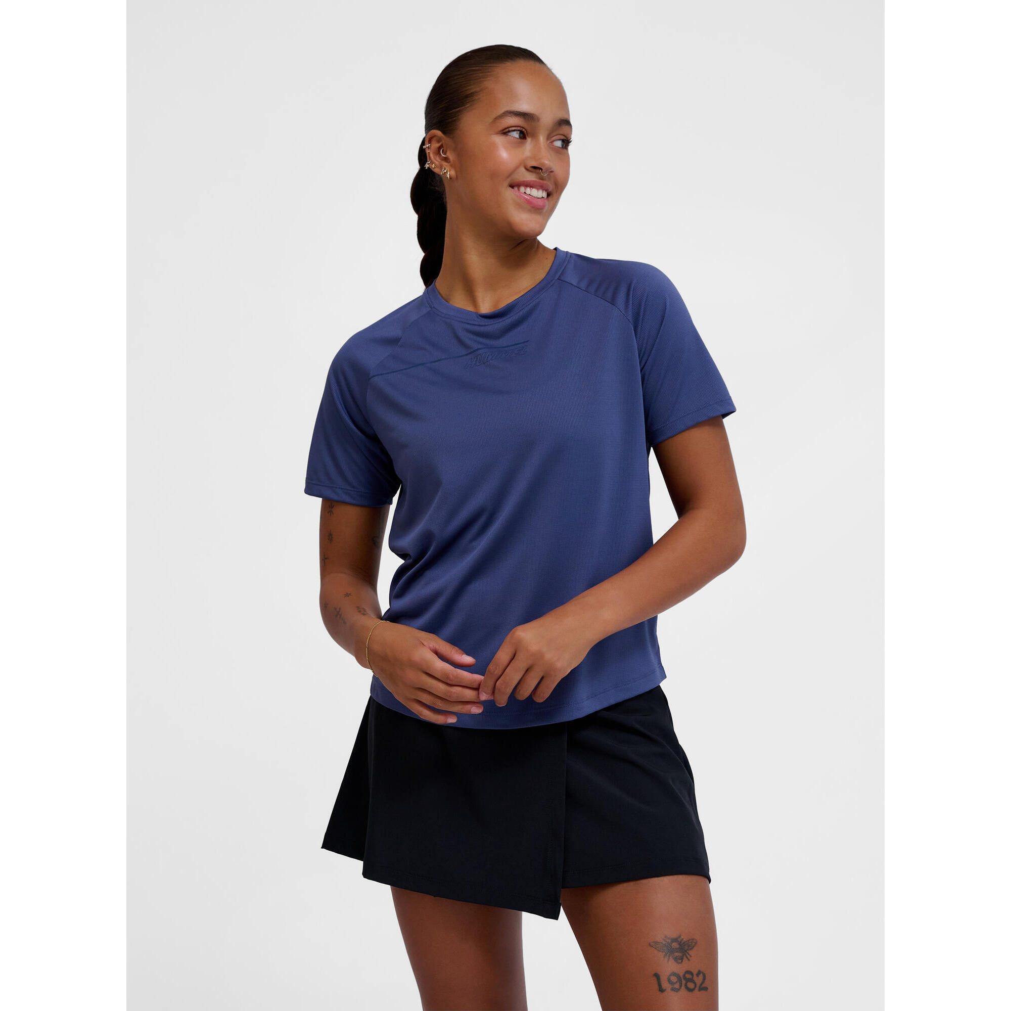 Hummel - Enfiler T-shirt Hmlcourt Entraînement Femme Hummel - T-shirt Manches Courtes - Bleu - 36 Xs - Decathlon