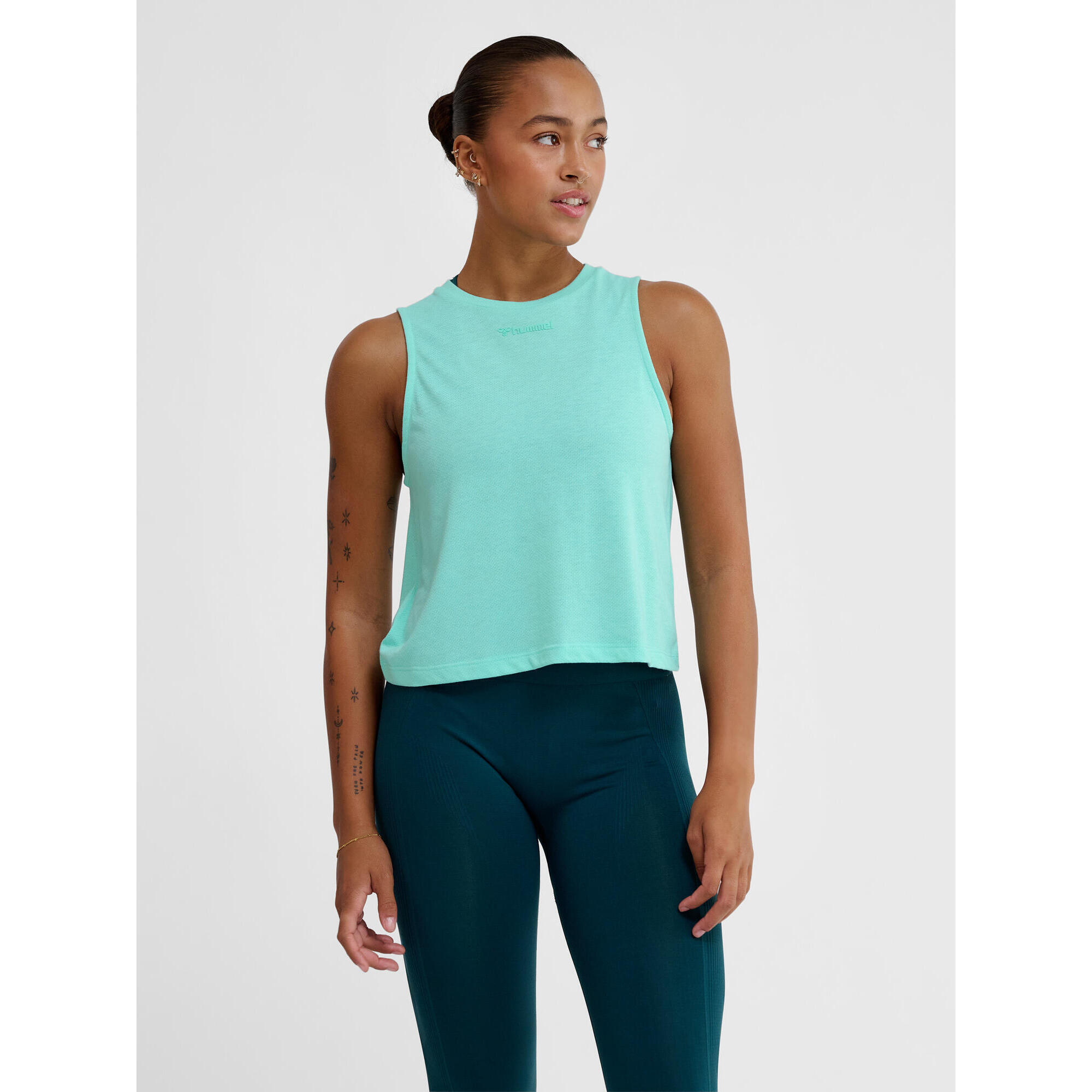 Hummel - Enfiler T-shirt Hmlmt Vanja Entraînement Femme Hummel - Débardeur - Bleu|vert - 48 Xl - Decathlon