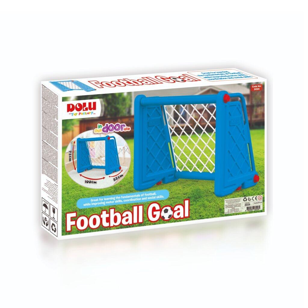DOLFING Dolu Voetbaldoel voor Kinderen 100x75x55 cm in Blauw
