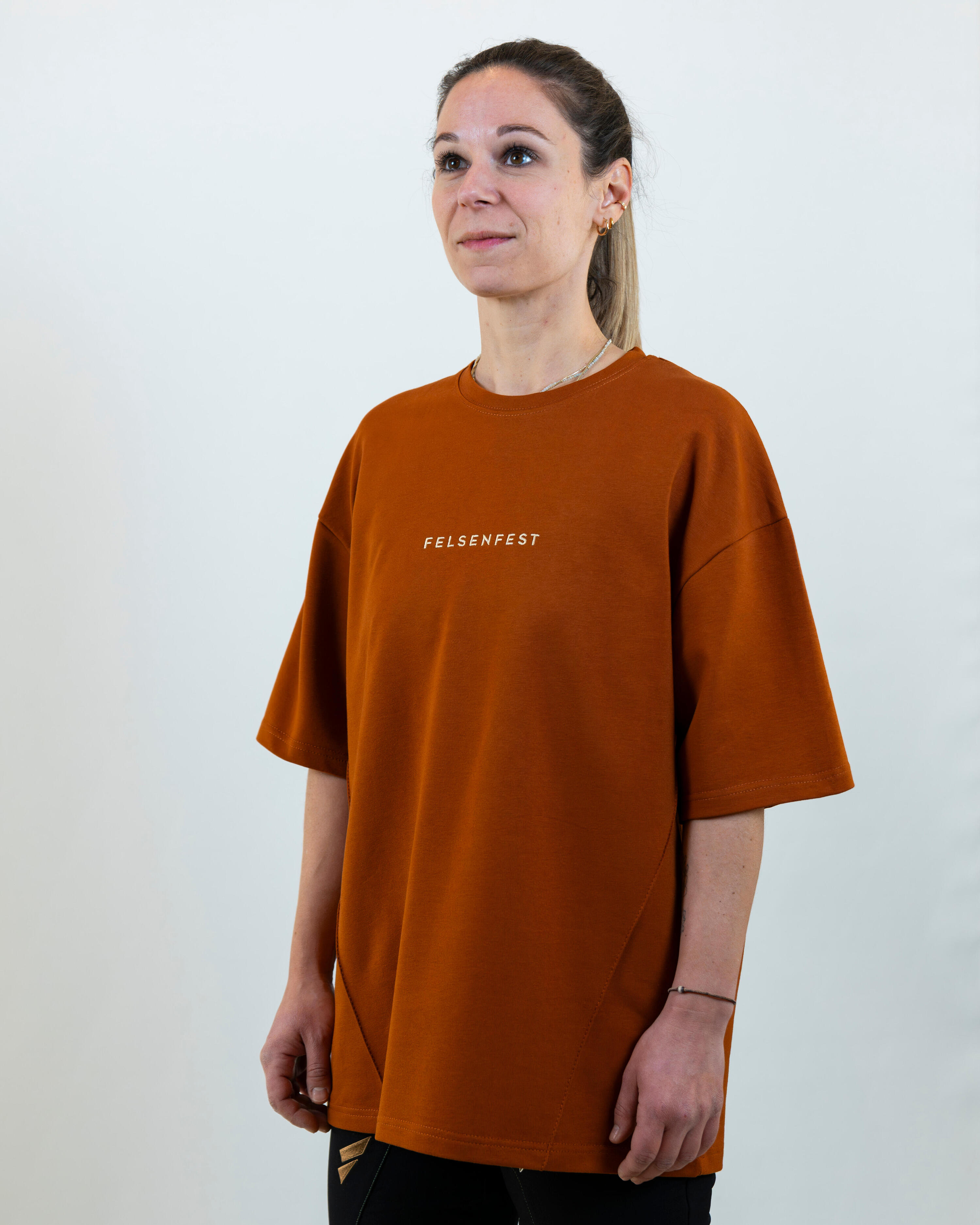 Oversized Boulder-Shirt Volumes Kastanienbraun 5/7