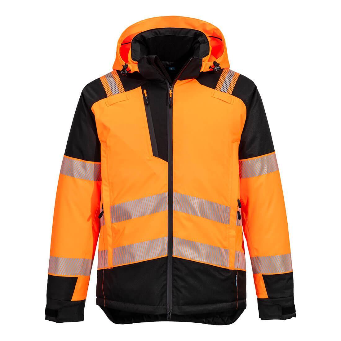 PORTWEST PW3 HiVis Winterjas voor volwassenen (Oranje/zwart)