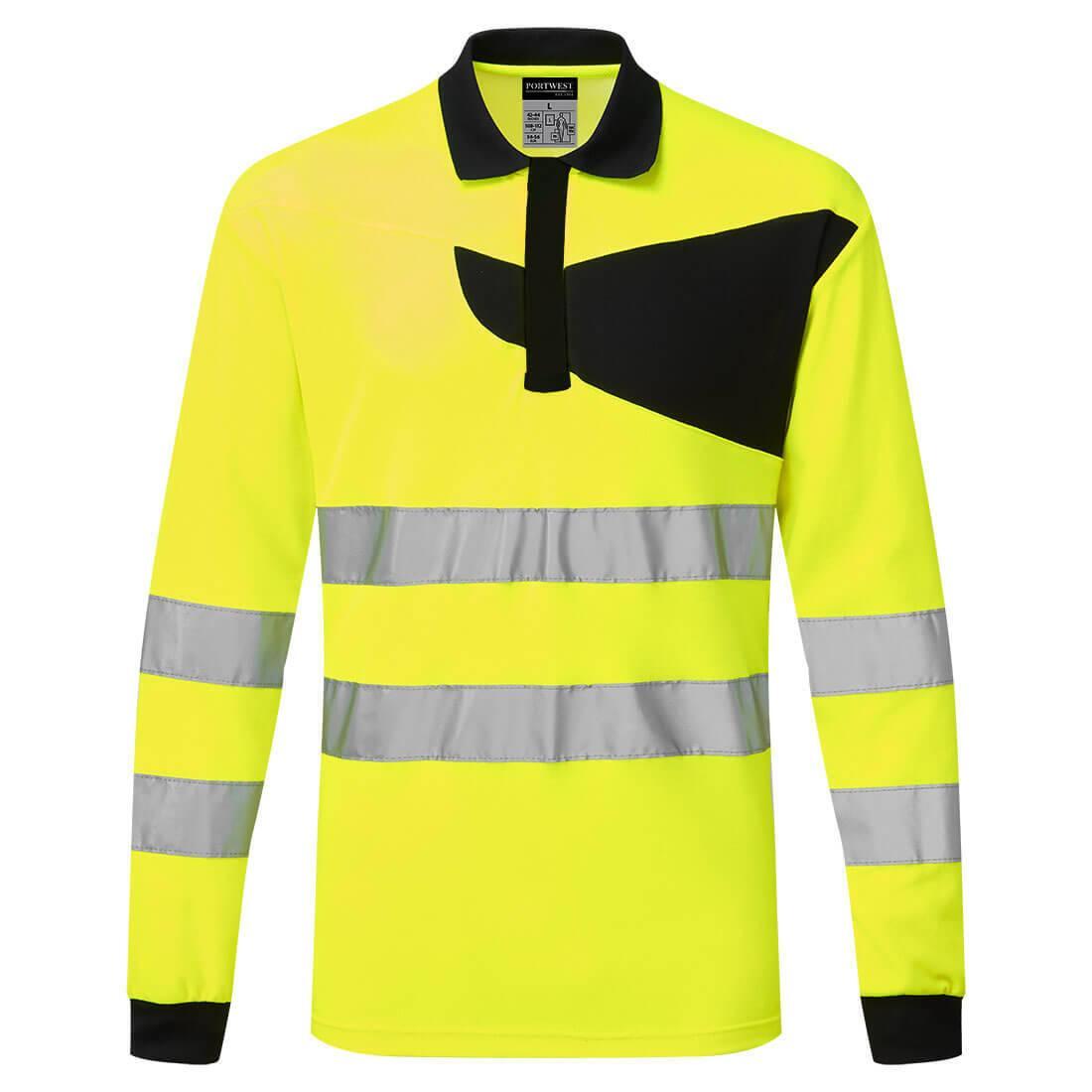 Mens PW2 HiVis Polo Shirt (Yellow/Black) 2/3