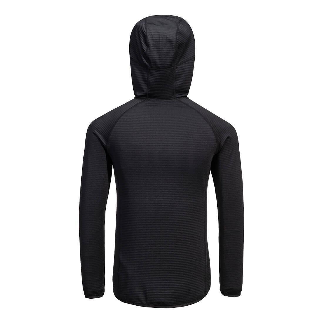 Unisex Adult Waffle Fleece Hooded Base Layer Top (Black) 2/2