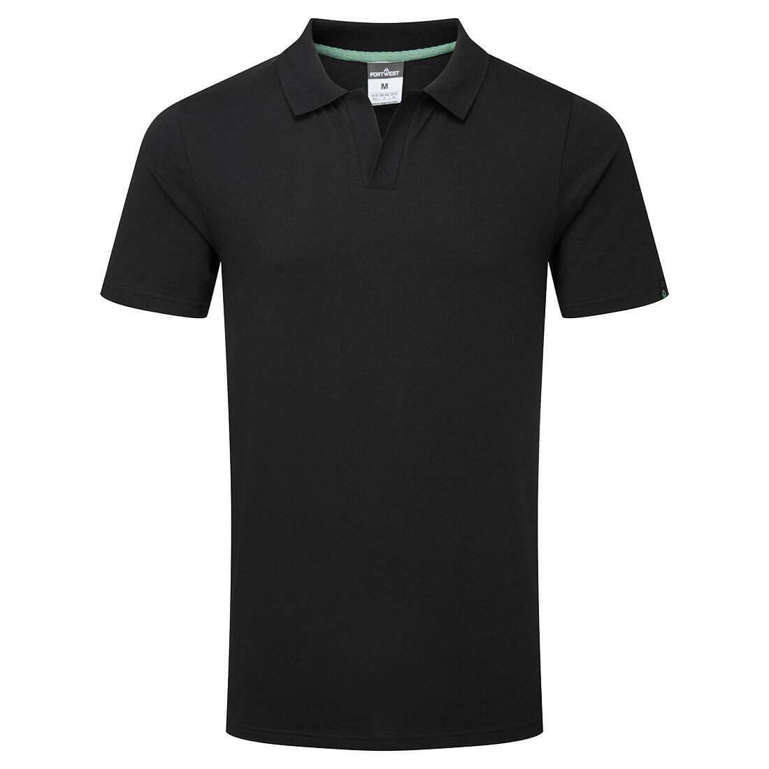 Mens Cotton Recyclable Polo Shirt (Black) 2/3