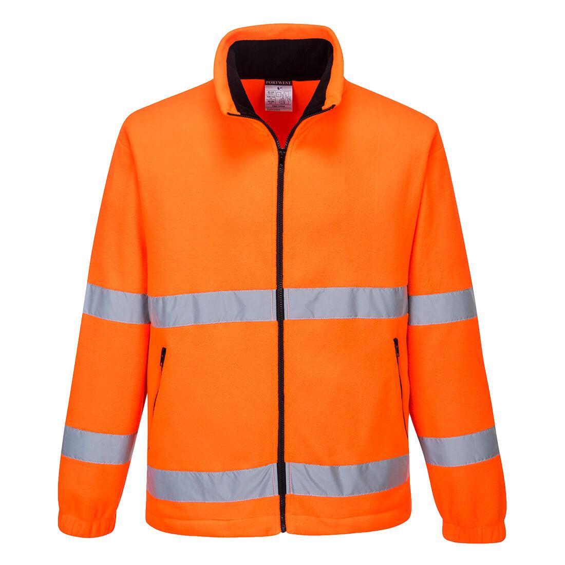 Mens Fleece HiVis Safety Windbreaker (Orange) 1/2