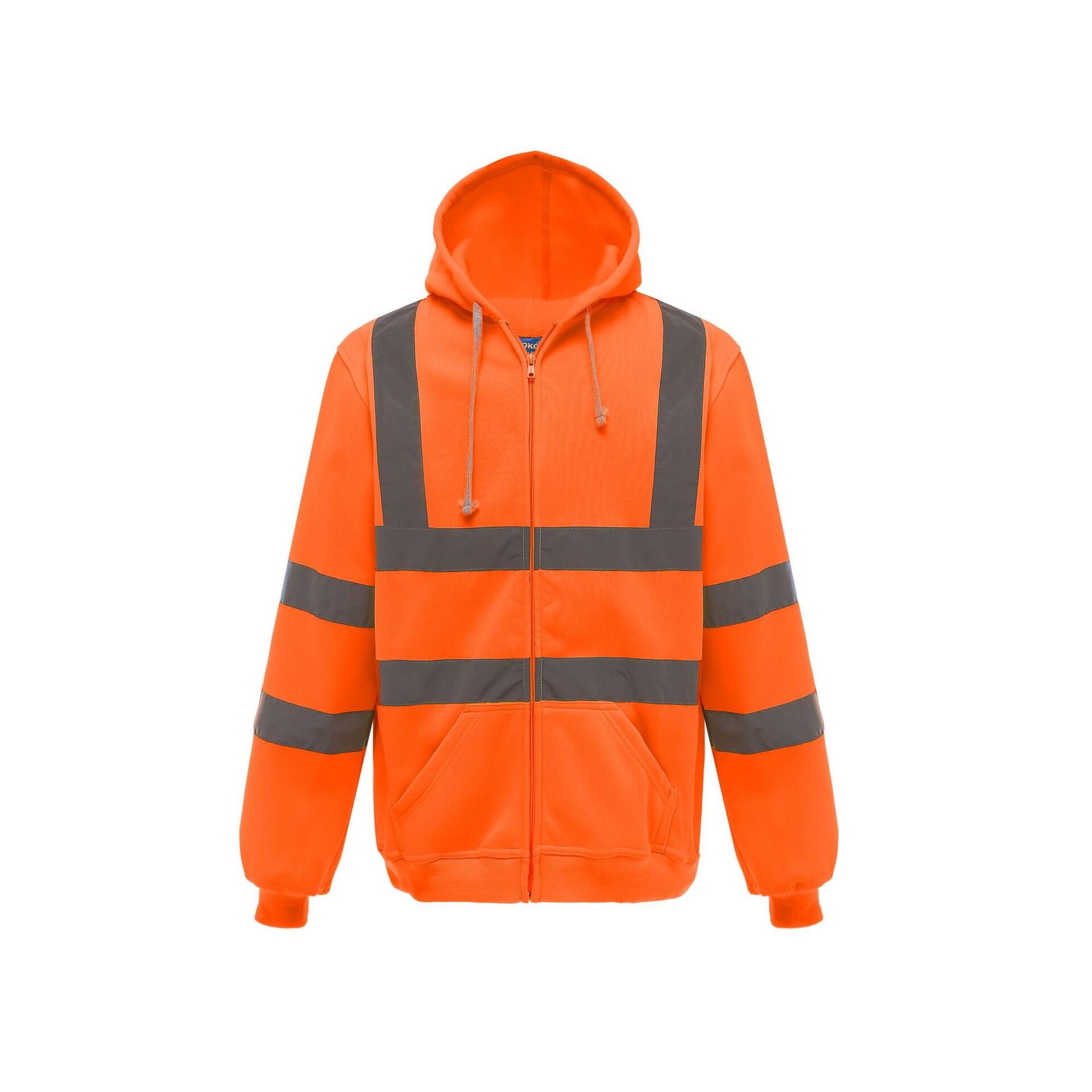 Yoko Mens Hi-Vis Full Zip Hoodie