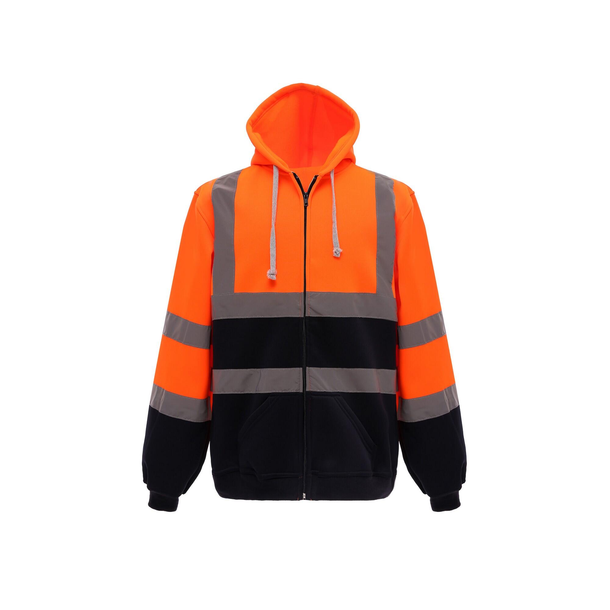 Yoko Mens Hi-Vis Safety Full Zip Hoodie