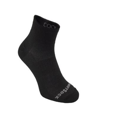 Wrightsock coolmesh quarter - donkergrijs - dubbellaags anti-blaar sokken