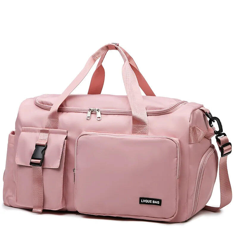 Travel Handbag Dry And Wet Separation Convertible Design Pink