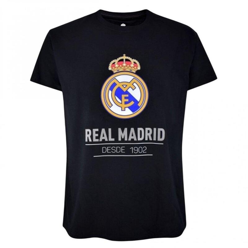 T-shirt piłkarski męski Real Madryt cotton tee czarny