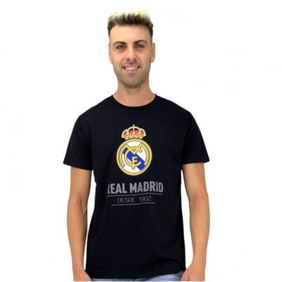 Het favoriete zwarte t-shirt van de real madrid-fans