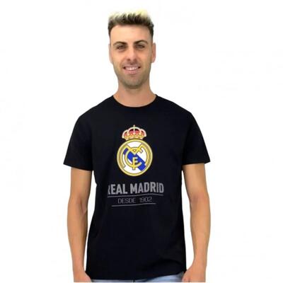 Het favoriete zwarte t-shirt van de real madrid-fans