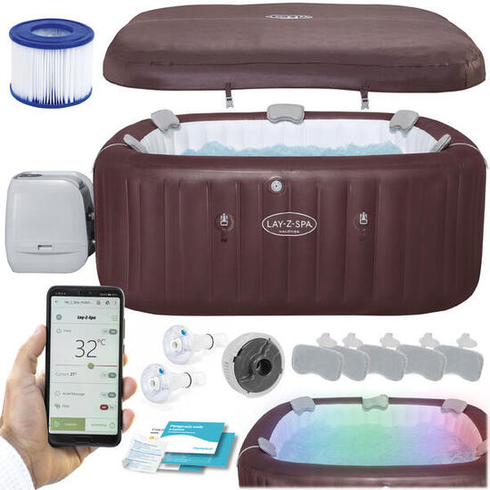 SPA ogrodowe dmuchane HydroJet Bestway 201x151x80 cm 7 osób aplikacja WIFI