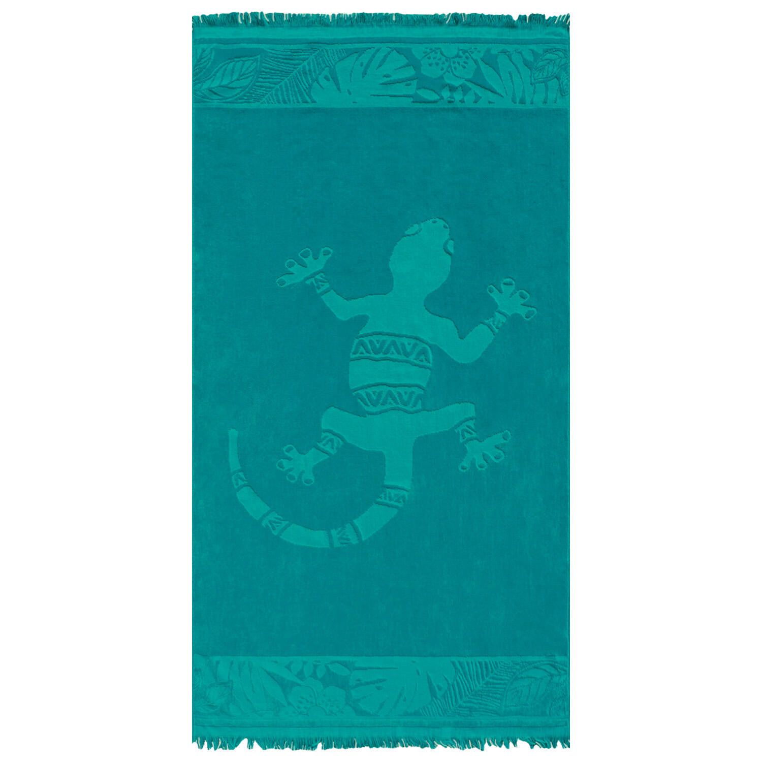 Le Comptoir De La Plage - Serviette De Plage Éponge Velours Jacquard Ciselée Kariba 90x170 340g/m² - Serviette - Bleu - 42 M/l - Decathlon