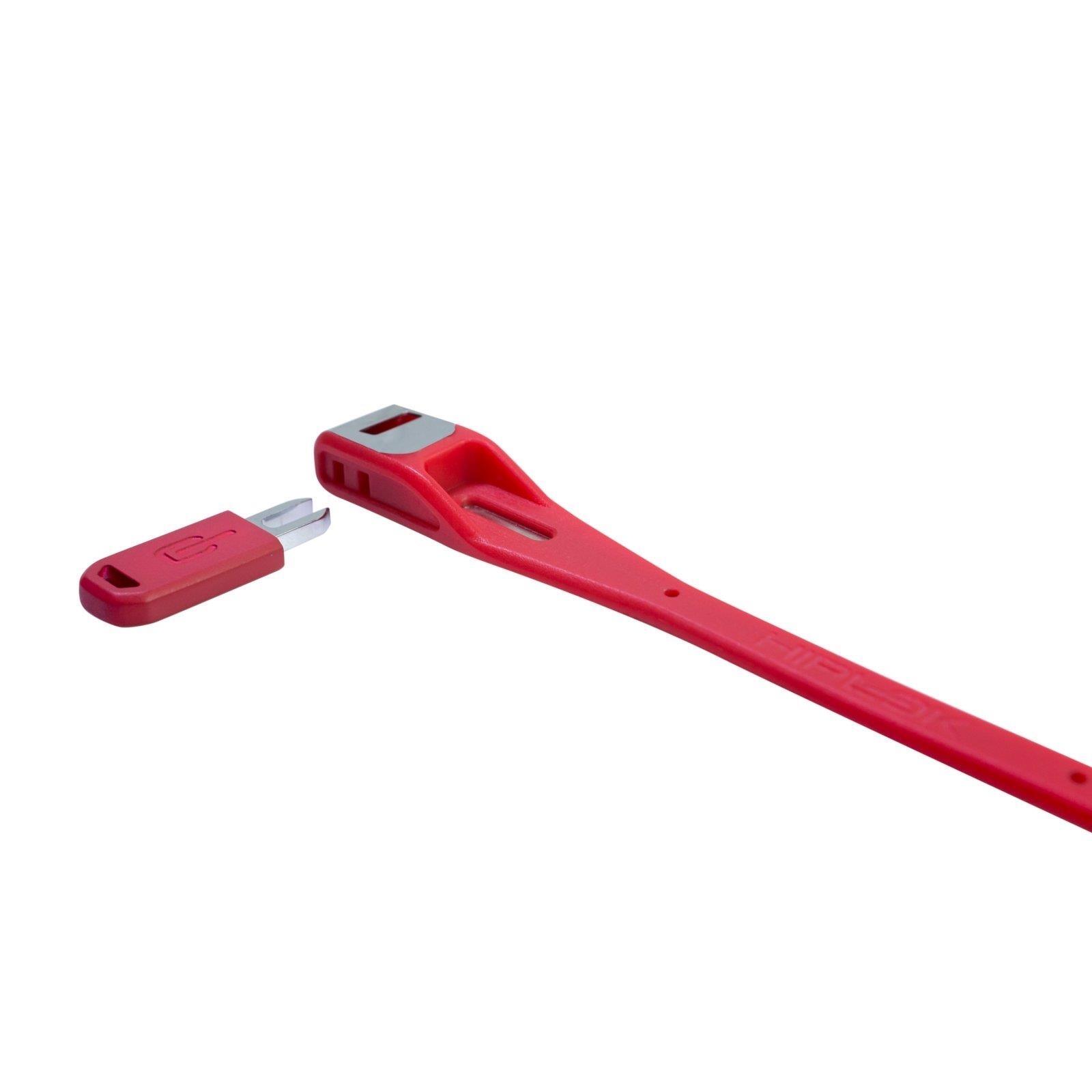 HIPLOK Z-LOK ARMOURED REUSEABLE TIE 40CM RED - PAIR 3/5