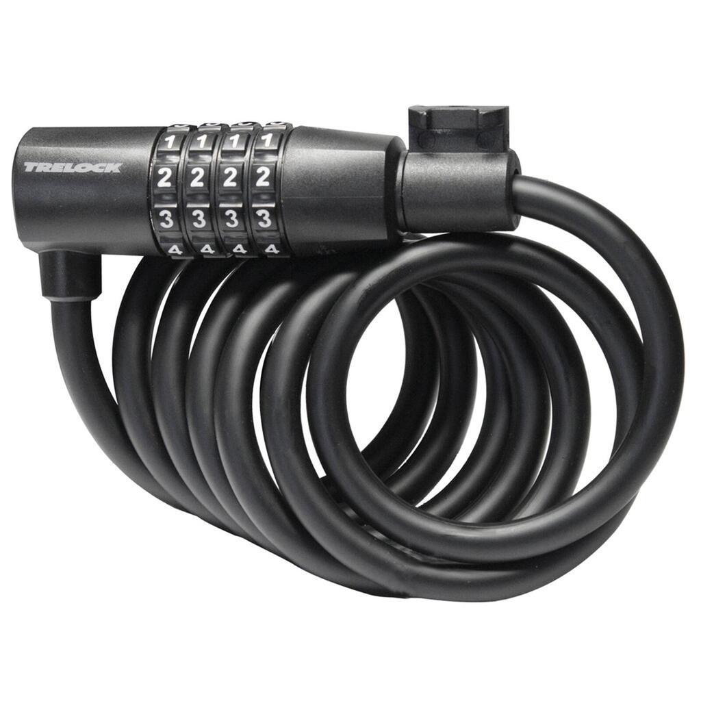 Trelock SK108 180cm 8mm Black Spiral Cable Lock
