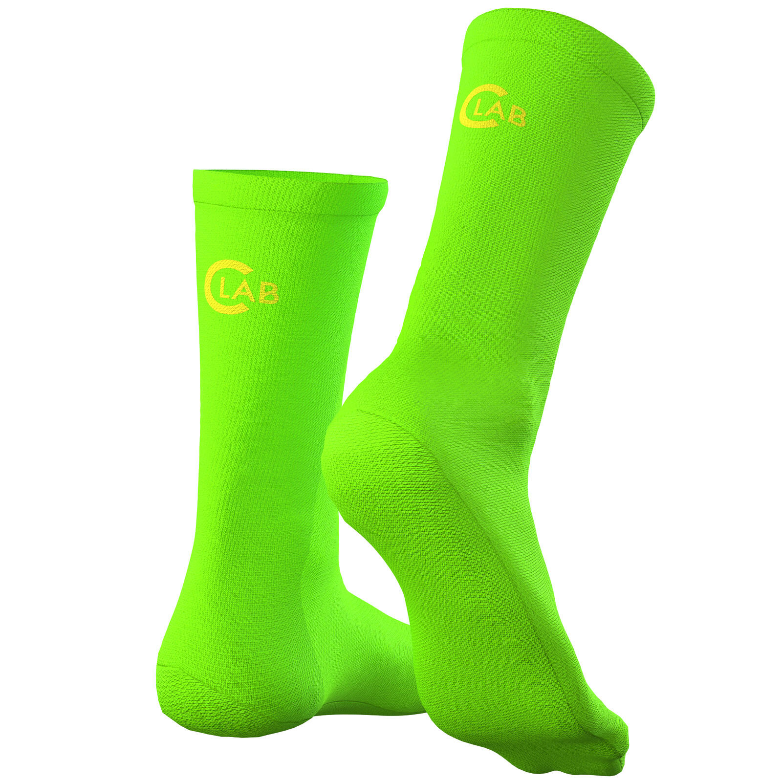 Calze da ciclismo/running traspiranti – Verde fluo 2/5