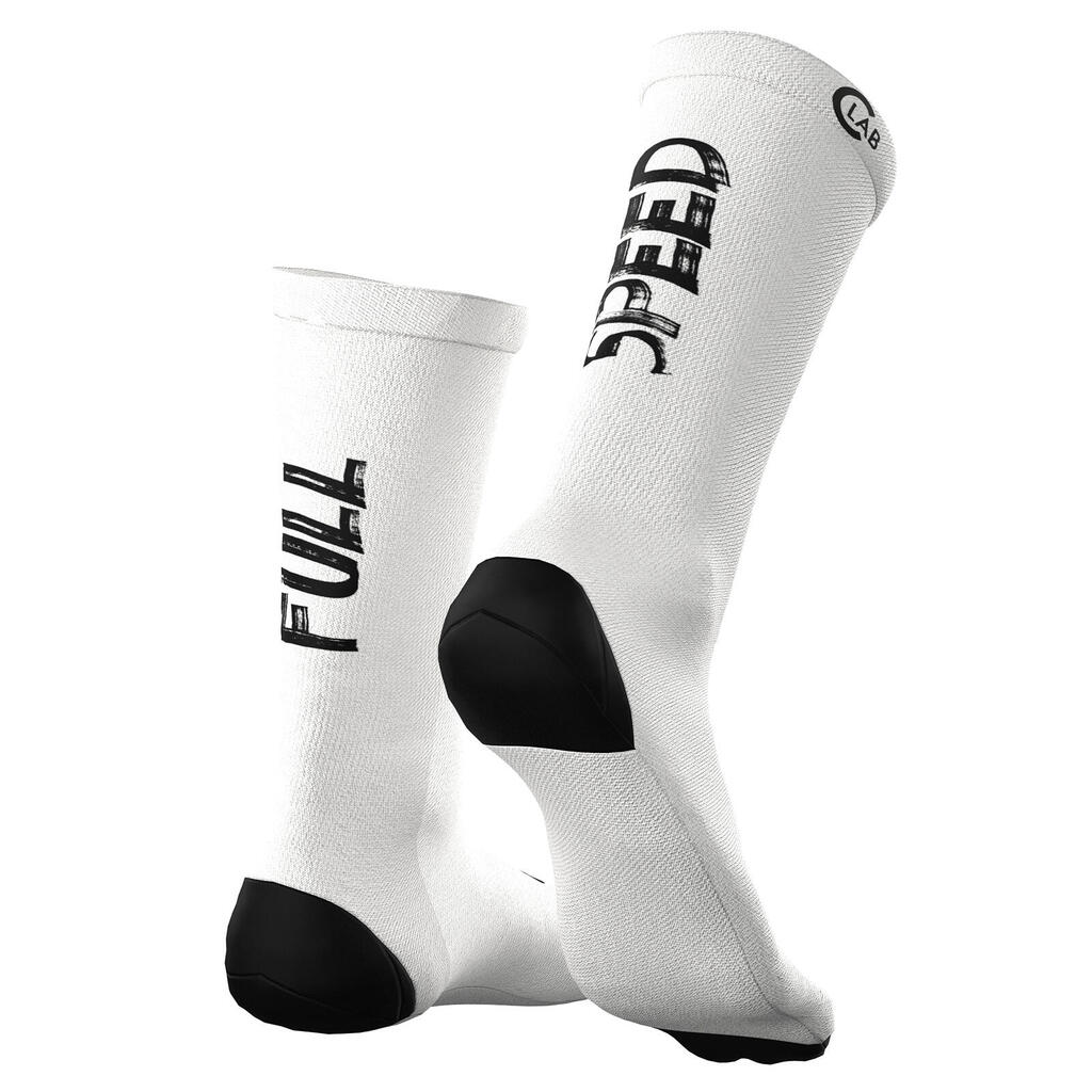 Breathable cycling socks - White / Full Speed